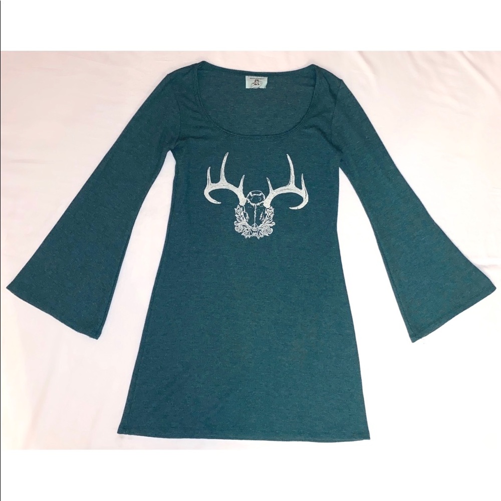 Judith March Deer Antler Waffle Knit Tunic Dress